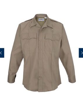 Men's Long-Sleeve Utility Dress Shirt - Khaki